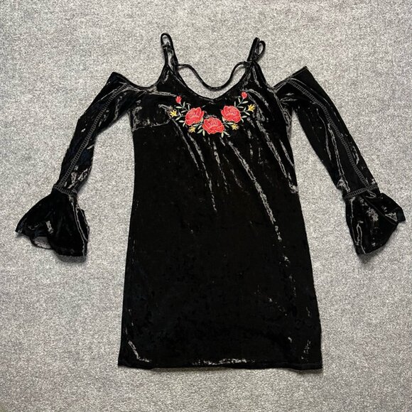 Disney Wear Girls Coco Dress Black Velvet Cold Shoulder Costume S - Picture 1 of 7